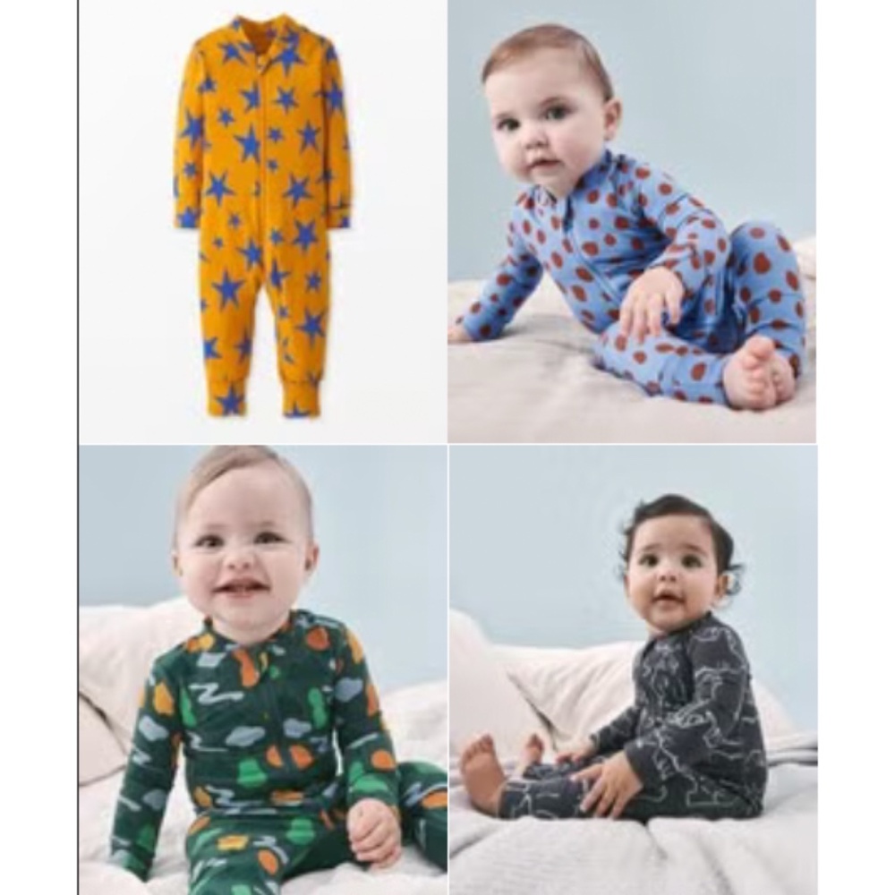 Set of 4 Hanna Andersson Rompers / Sleepers: 3-6 months
